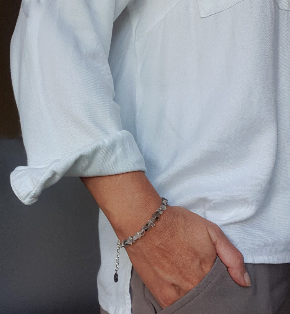 Herkimer Diamond from US Silver 925 Bracelet "Stone of Light"