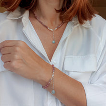 Load image into Gallery viewer, Set of Purple Tourmaline A+ Silver 925 Necklace and Bracelet "Harmony" - Petit Secret