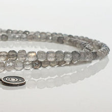 Load image into Gallery viewer, Labradorite A+ Cube Beads Silver Necklace "The Guardian" - Petit Secret