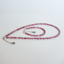 Load image into Gallery viewer, Set of Purple Tourmaline A+ Silver 925 Necklace and Bracelet "Harmony" - Petit Secret