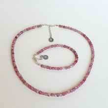 Load image into Gallery viewer, Set of Purple Tourmaline A+ Silver 925 Necklace and Bracelet "Harmony" - Petit Secret