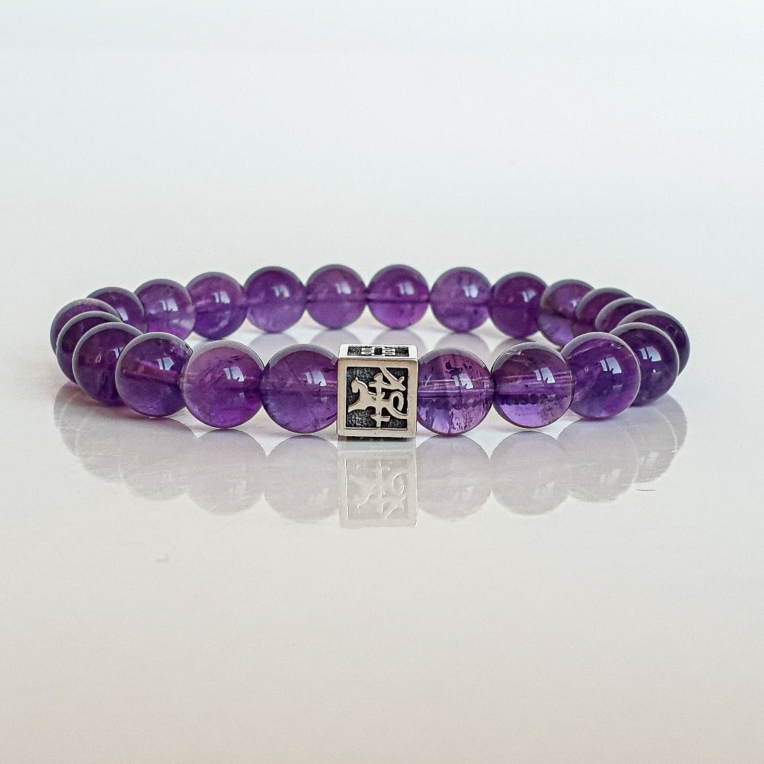 Amethyst A+ Silver 925 Bracelet for Men - Vytis - "Magic of The Universe"