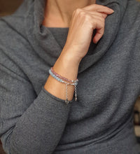 Load image into Gallery viewer, Akvamarino A+ delikati sidabro apyrankė moterims "Drąsos akmuo"