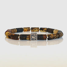 Load image into Gallery viewer, Black Amber Silver 925 Bracelet - Vytis - "Sun Stories"