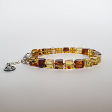 Load image into Gallery viewer, Amber Cube Silver 925 Adjustable Bracelet for Women "Sun Stories"