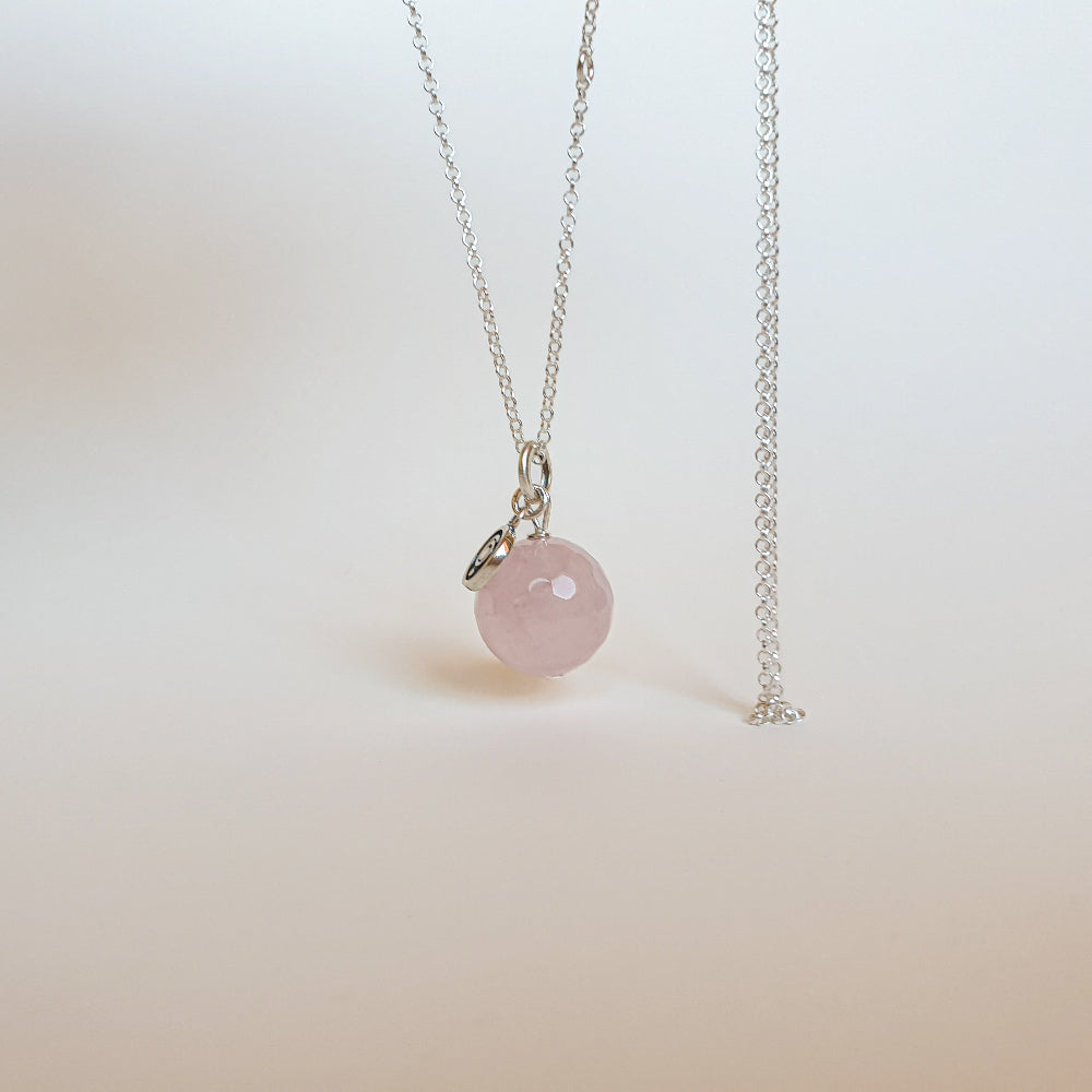 Pink Quartz from Madagascar Silver Pendant "Tenderness"