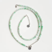 Load image into Gallery viewer, Set of green beaded necklace and bracelet on a white background