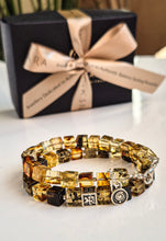 Load image into Gallery viewer, Amber Cube Silver 925 Adjustable Bracelet for Women "Sun Stories"