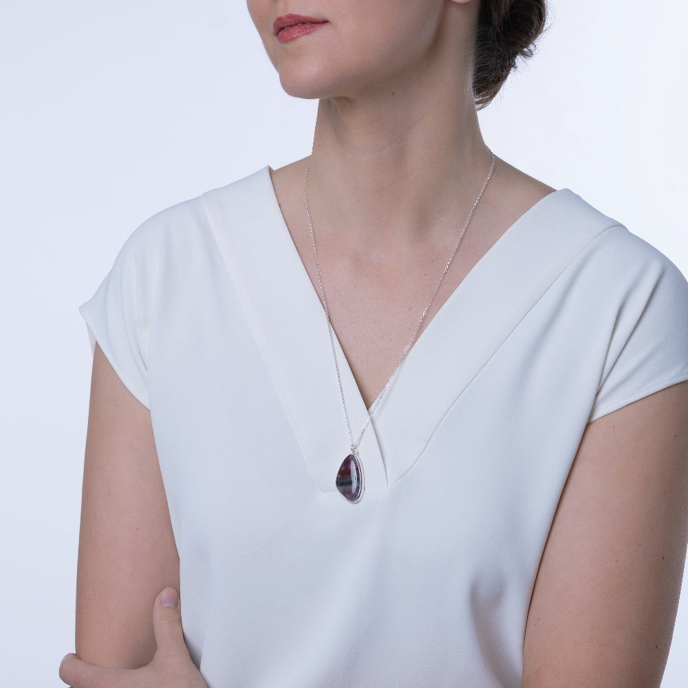 Super 7 Solid Silver 925 Necklace "Melody Stone"
