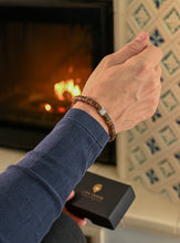 Load image into Gallery viewer, Black Baltic Amber Silver 925 Bracelet - Vytis - "Sun Stories"