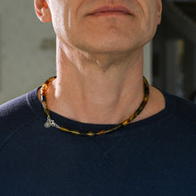 Load image into Gallery viewer, Black Amber Silver 925 Necklace for Men "Sun Stories"