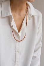 Load image into Gallery viewer, Set of Baltic Amber Silver 925 Necklace and Bracelet for Women Cognac Colour "Sun Stories"