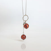 Baltic Amber Long Silver 925 Necklace for Women Cognac Colour "Sun Stories"