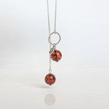 Load image into Gallery viewer, Ilgas Baltijos gintaro sidabro 925 kolje moterims konjako spalvos "Saulės istorijos"