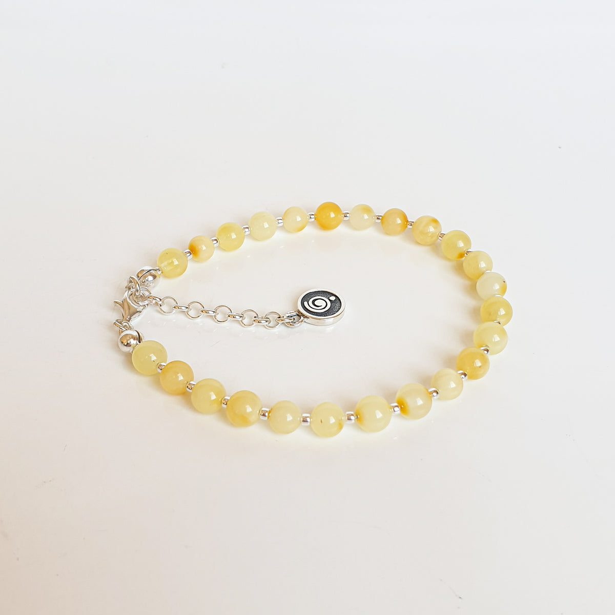 Luxury Light Baltic Amber and Sterling Silver 925 Bracelet and Necklace Set "Sun stories"