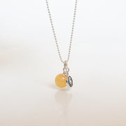 Luxury Light Baltic Amber and Sterling Silver 925 Pendant "Sun stories"