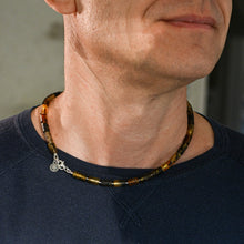 Load image into Gallery viewer, Black Amber Silver 925 Necklace for Men "Sun Stories"