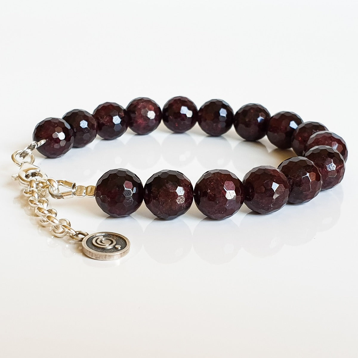 Red Garnet Silver Bracelet for Women "Vitality"
