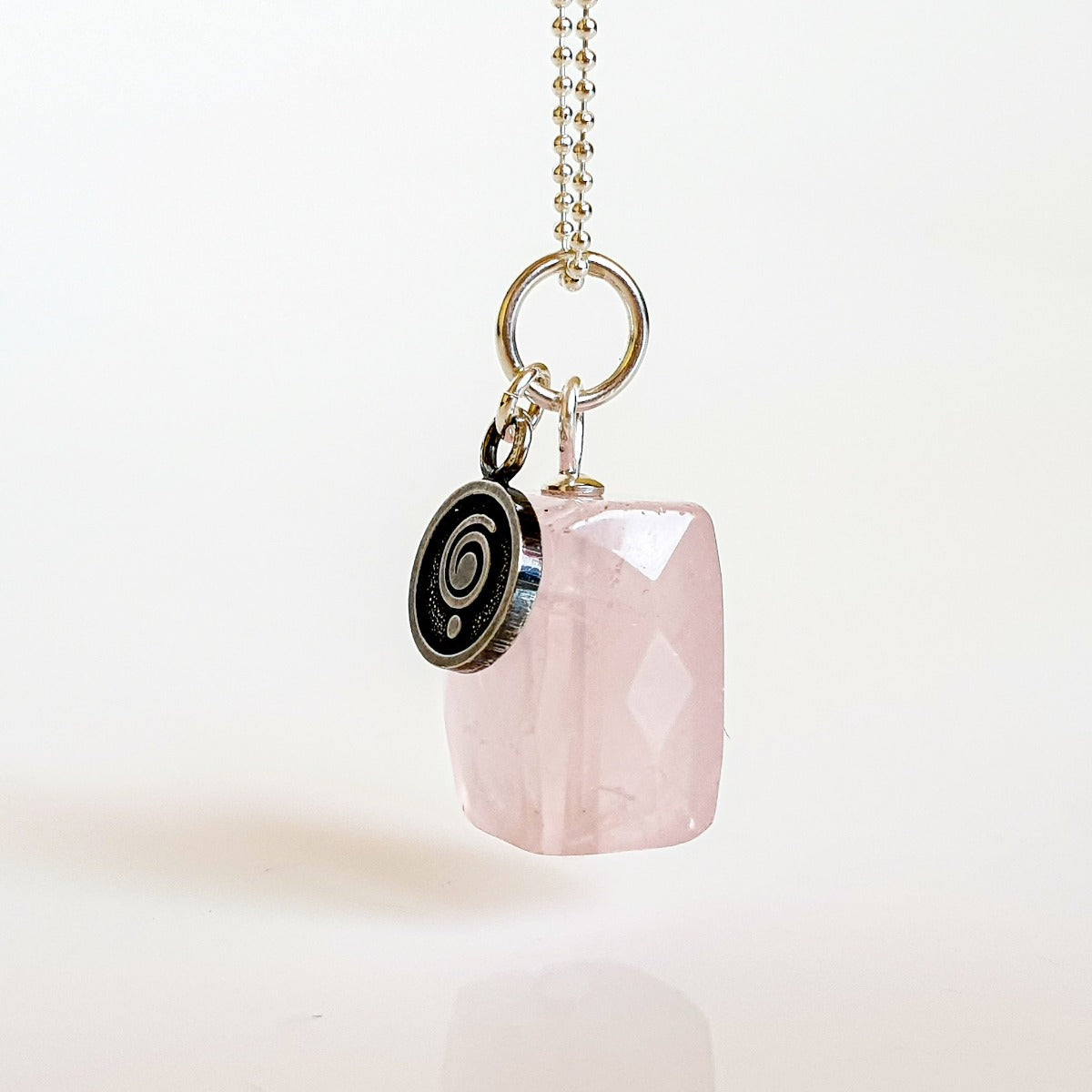 Pink Quartz from Madagascar Silver Pendant "Tenderness"