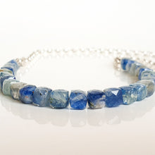 Load image into Gallery viewer, Kyanite A+ from Brasil Set of Silver Bold Puzzle Necklace and Bracelet "Elevation"