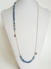 Load image into Gallery viewer, Kyanite A+ from Brasil Set of Silver Bold Puzzle Necklace and Bracelet "Elevation"