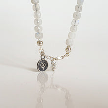 Load image into Gallery viewer, Set of Moonstone A+ Delicate Silver Bracelet and Necklace for Women "Intuition"