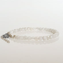Load image into Gallery viewer, Set of Moonstone A+ Delicate Silver Bracelet and Necklace for Women "Intuition"